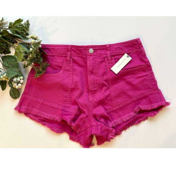 Anthropologie Pink Pilcro Slouchy Frayed Denim Shorts Size 27 New With T… - Picture 8 of 12